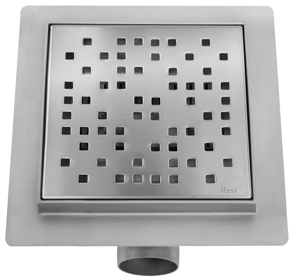 Zuhanylefolyó REA DOTS 150x150 Nickel Brush