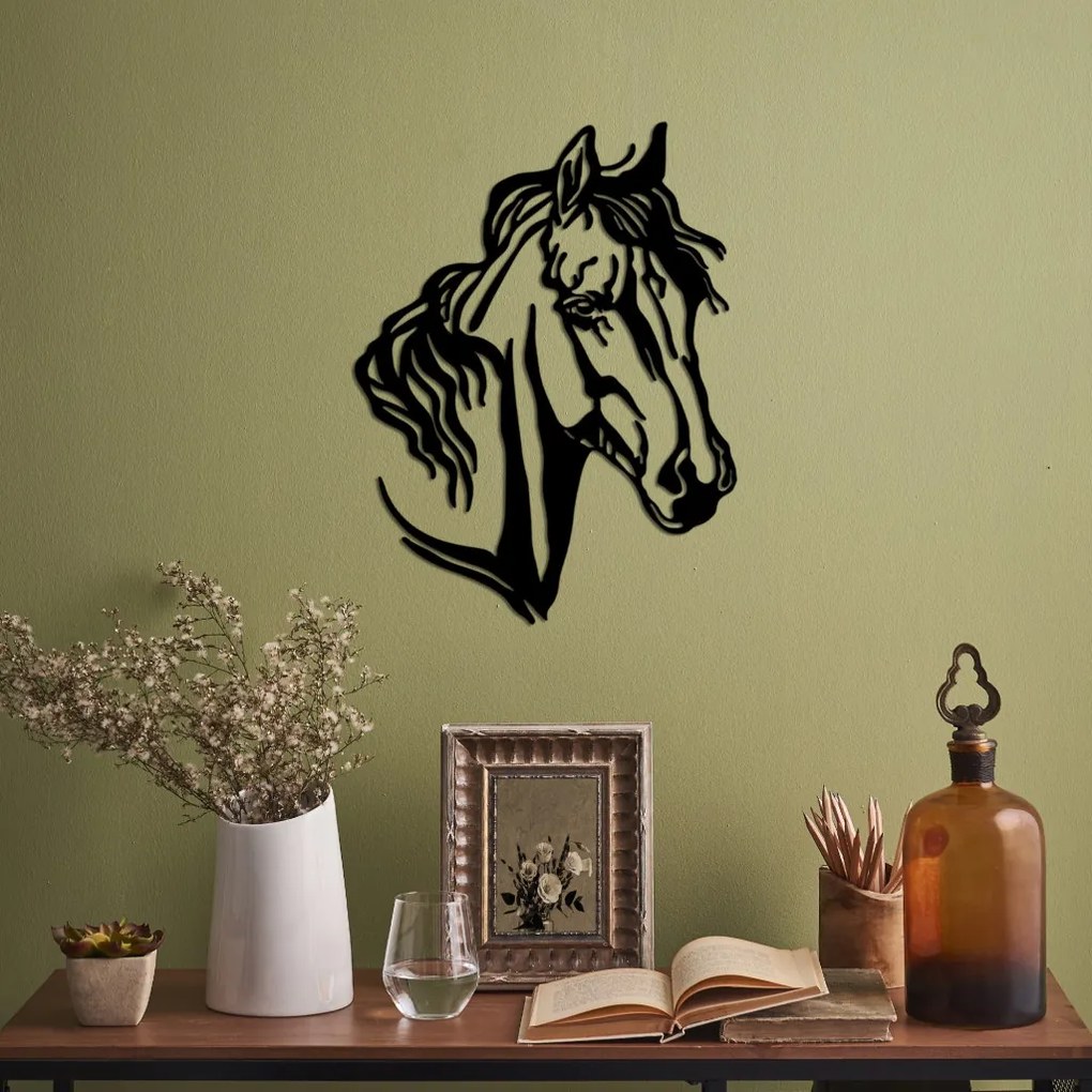 Horse fém fali dekoráció, 43×56 cm