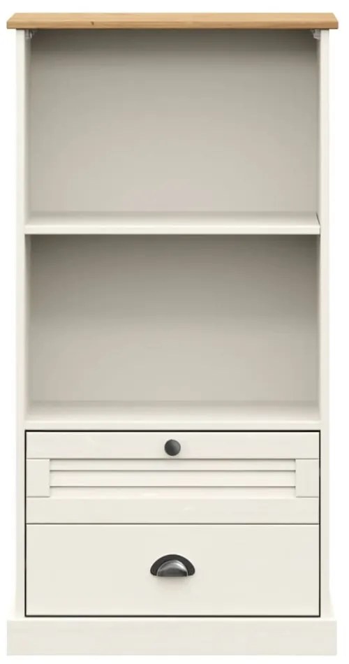 VIGO fehér tömör fenyőfa könyvespolc 60x35x114,5 cm