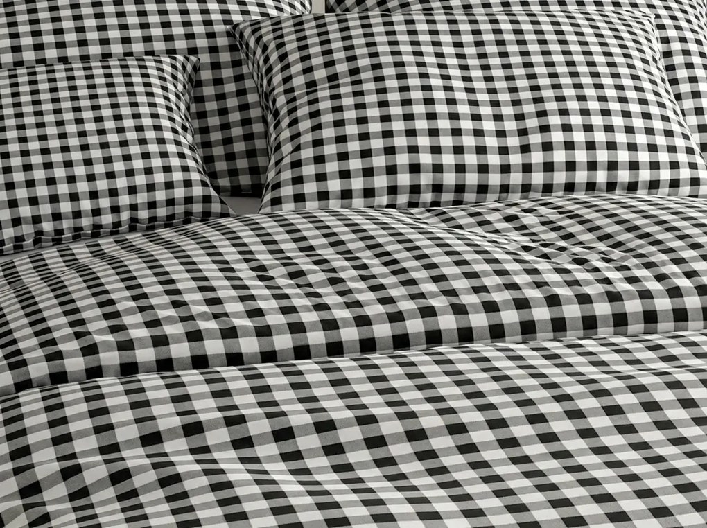 Pamut ágynemű NORDIC CHECK sötétszürke Ágyneműhuzat mérete: 70 x 90 cm | 140 x 200 cm
