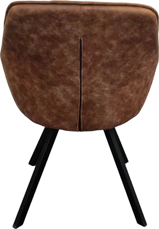 Forgó étkezőszék, sötétbarna szövet csiszolt bőr hatással, SAMANTA