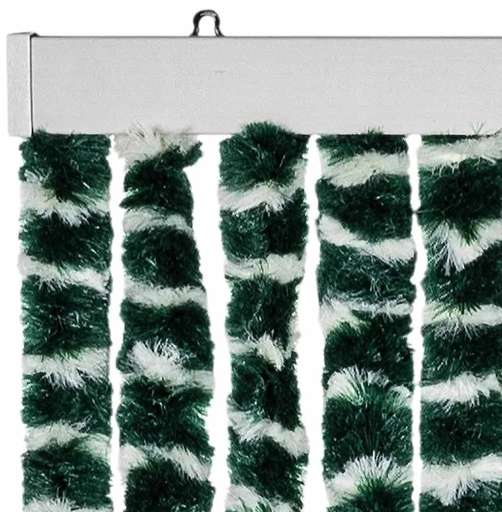 zöld és fehér zsenília rovarfüggöny 118x220 cm