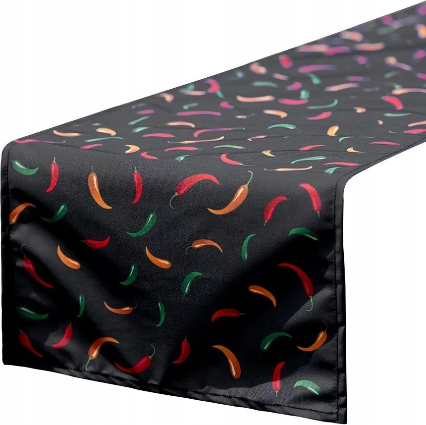 Asztali Futófelület fekete Paprika 40x180 cm Csipeszek 4db Ajándék