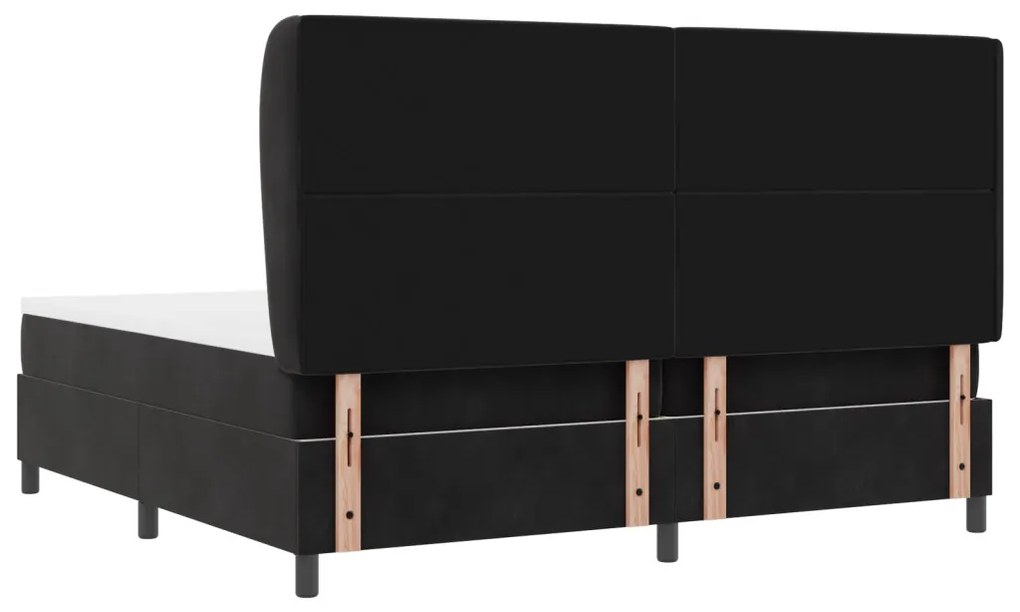 Boxspring Ágy Matrac Kárpit Fekete 200x200 cm