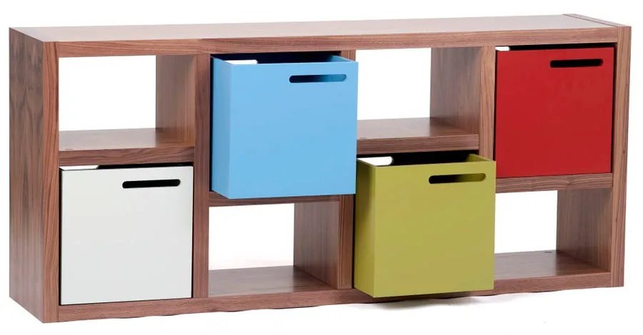 Barna könyvespolc diófa dekorral 70x159 cm Berlin – TemaHome