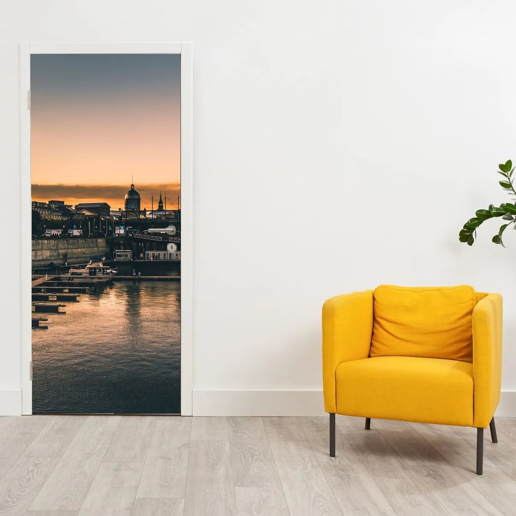Fotótapéta ajtóra - Kikötőváros (95x205cm)