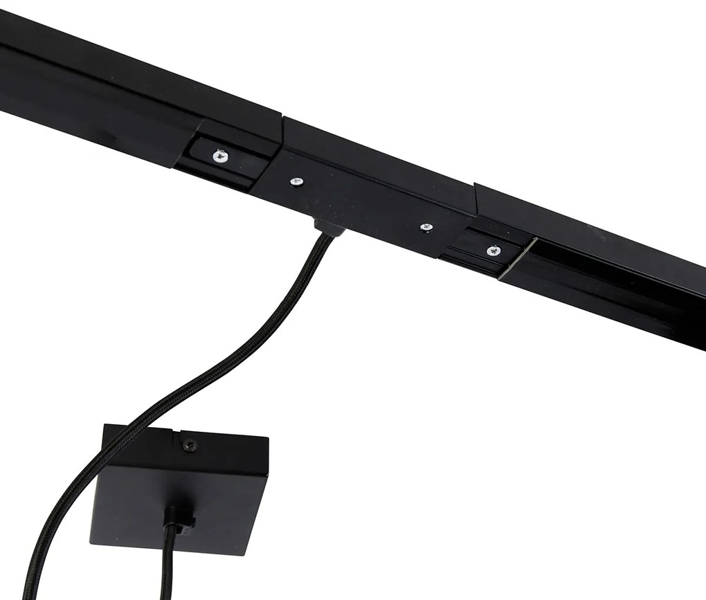 1 fázisú sínrendszer sötét bronz 4 spotlámpával és négyzet alakú tápegységgel - Jeana
