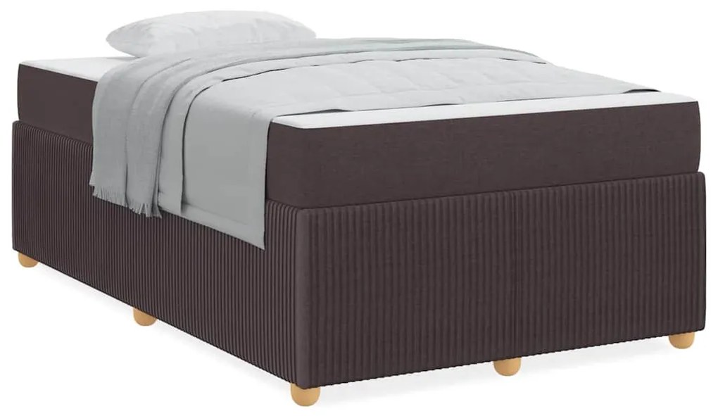 Ágykeret matraccal matracmal sötétbarna 120 x 190 cm szövet