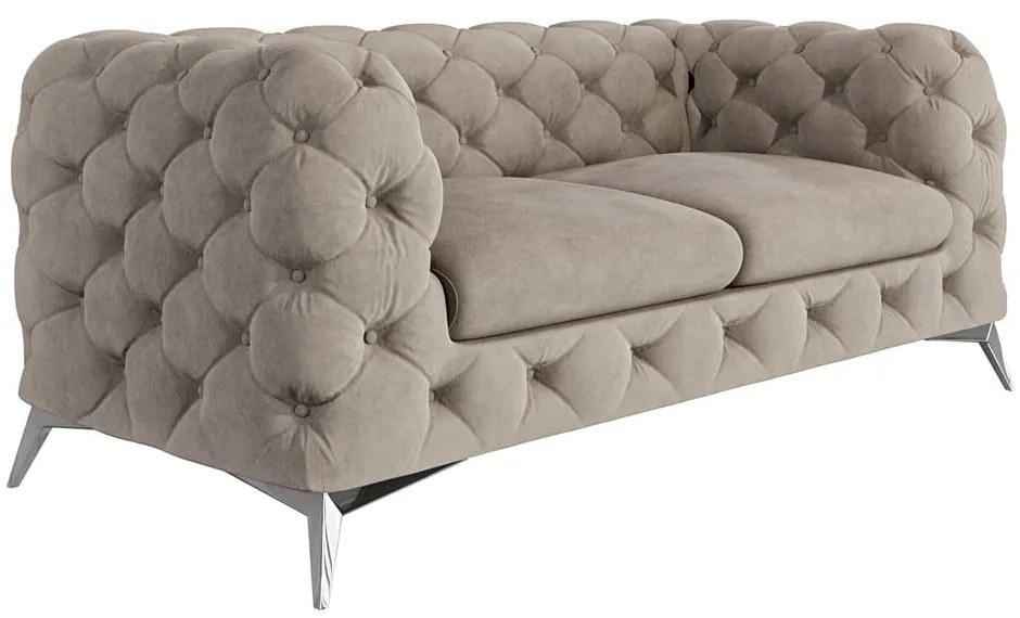 Szürkésbézs bársony kanapé 185 cm Chelsea – Ropez