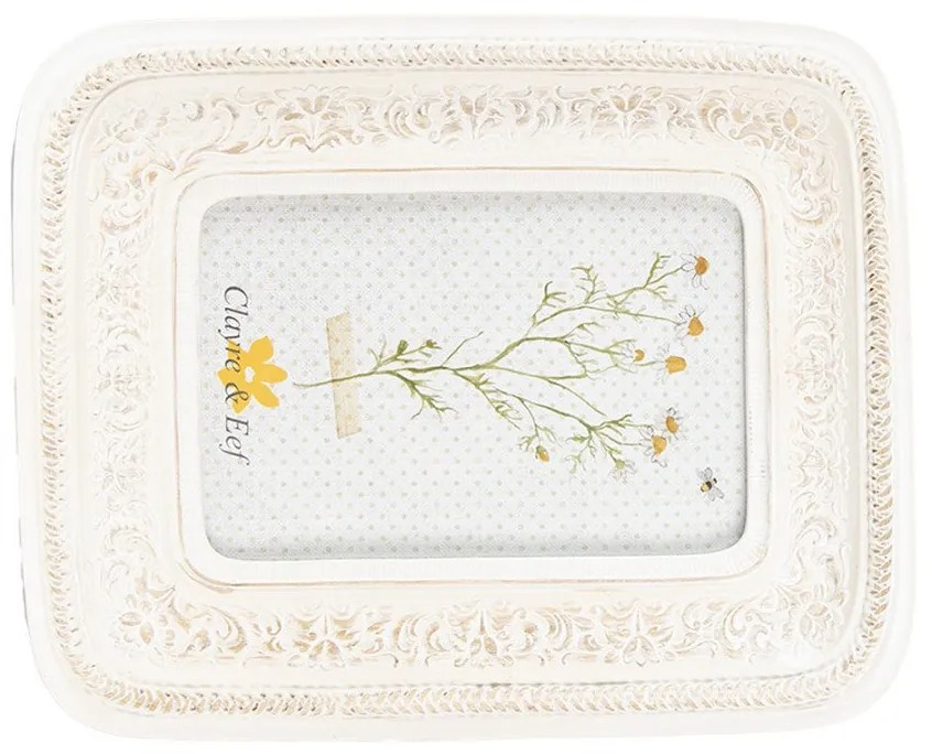 Bordűrös bézs színű vintage képkeret 10x15 cm