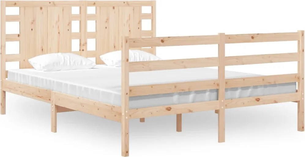 vidaXL tömör fenyőfa ágy matrac nélkül 120 x 190 cm