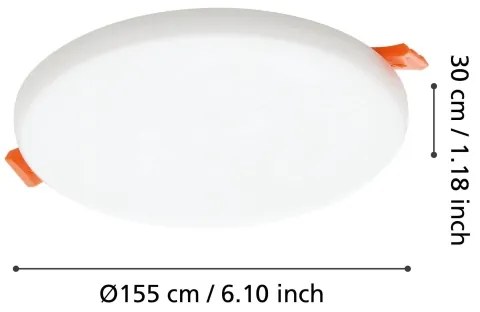 Eglo 900964 -LED Fürdőszobai beépíthető lámpa RAPITA 11,5W/230V átm. 15,5cm IP65