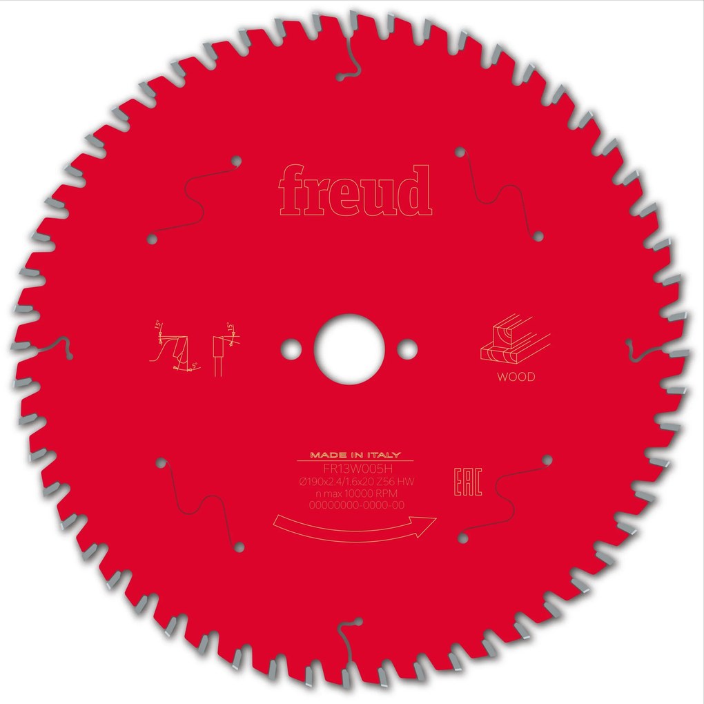 Freud Fa rétegelt lemez fűrész 190x20x56Z keresztirányú vágás