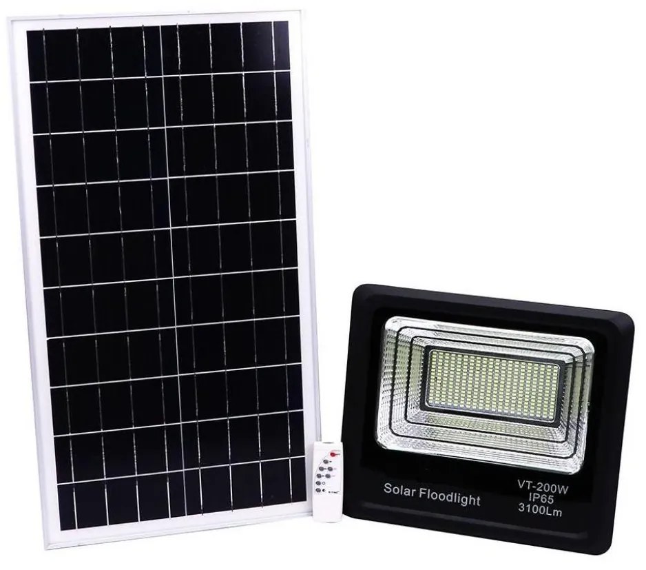 V-Tac LED Kültéri napalemes reflektor LED/40W/10V IP65 6000K + + távirányító VT1270