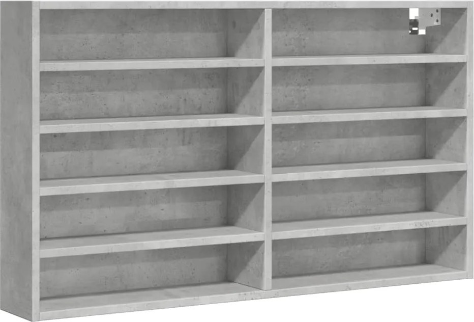 vidaXL betonszürke szerelt fa vitrinszekrény 100 x 15 x 58 cm