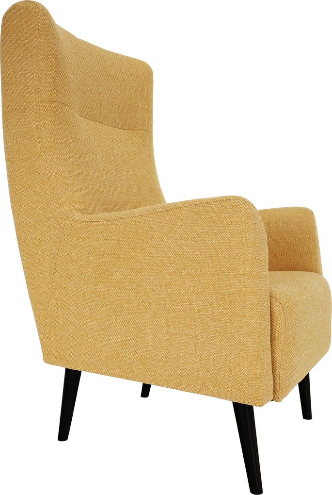 Füles fotel, sárga/fekete, SAMY