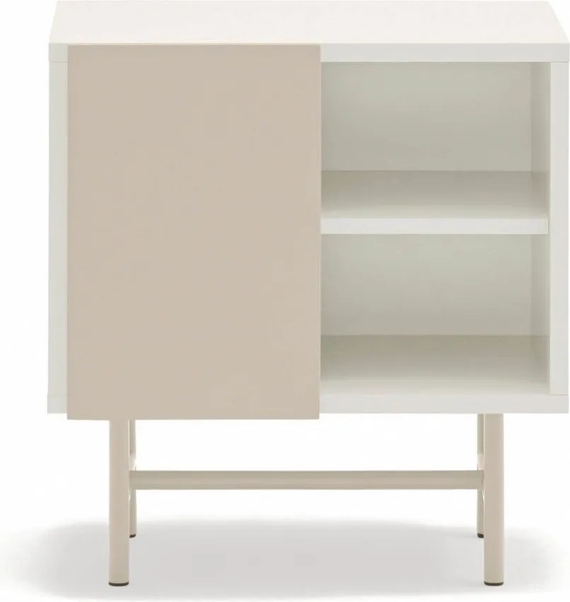 Bézs-krémszínű matt éjjeliszekrény Nube – Teulat