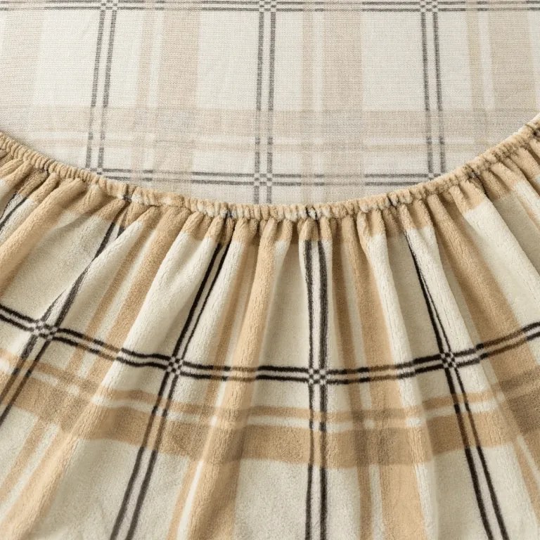 Mikroplüss lepedő PLAID 200x200 cm krémszínű