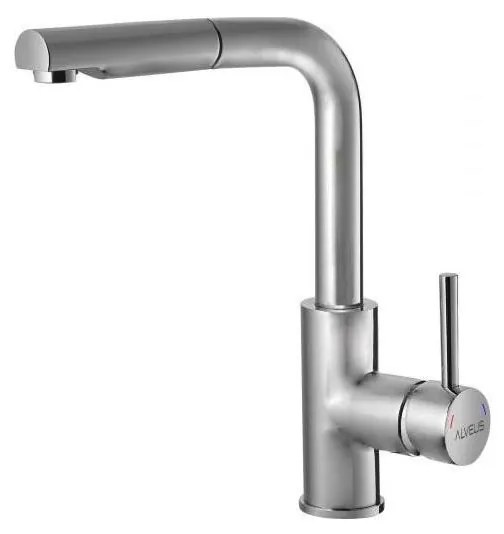 ALVEUS 1135366 - Sara kihúzható zuhanyfejes mosogató csap 29,7 cm szatén