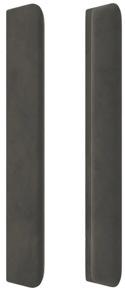 sötétszürke bársony fejtámla szárnyakkal 93x16x118/128 cm