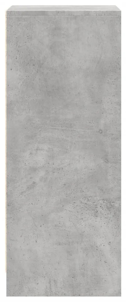 betonszürke szerelt fa tálalószekrény LED-del 42,5 x 34 x 85 cm