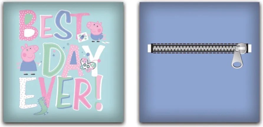 Peppa malac Best Day párna, díszpárna levehető huzattal 35x35 cm Velúr