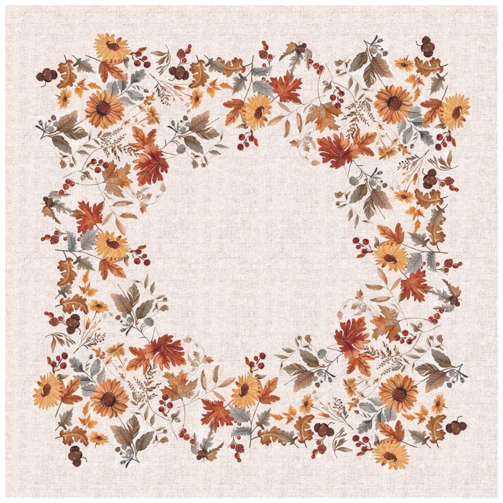Asztalterítő Őszi virágok, 35 x 45 cm, 4 darabosszett