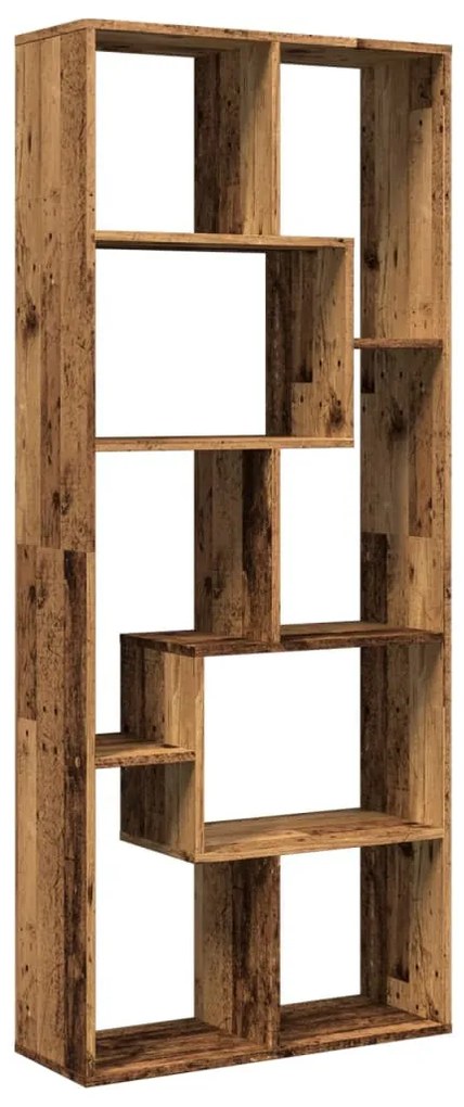 antik fa színű fa térelválasztó könyvespolc 67 x 25 x 161,5 cm