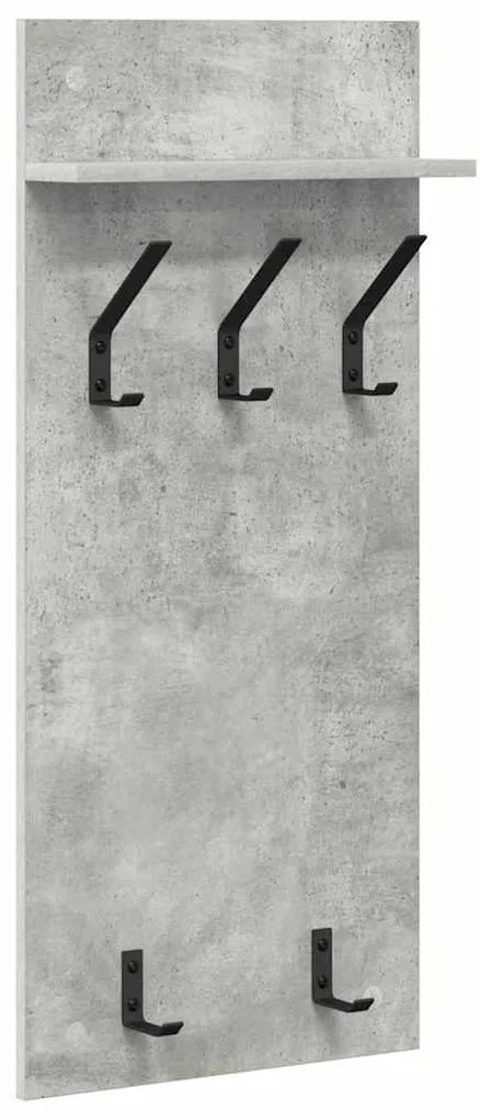 Fali Kabáthorog polcokkal Beton szürke 90 x 40 x 10 cm Faanyag