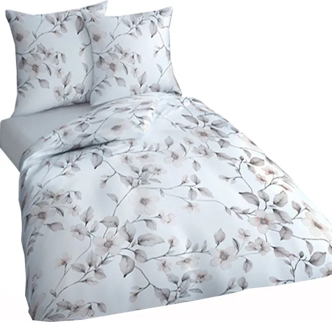 Flanel ágynemű 140/220 70/90 5009C Krém virágok