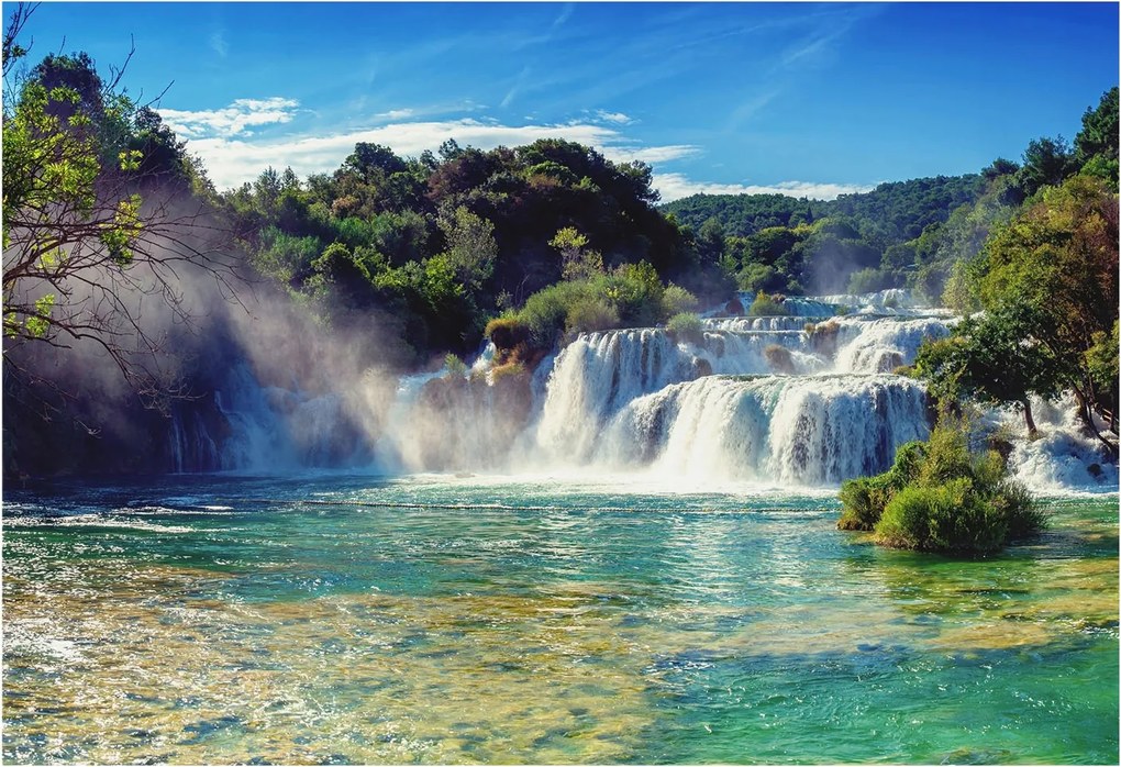 Fotótapéta Flizelin Dekoratív Hálószoba Vízesés táj 152x104