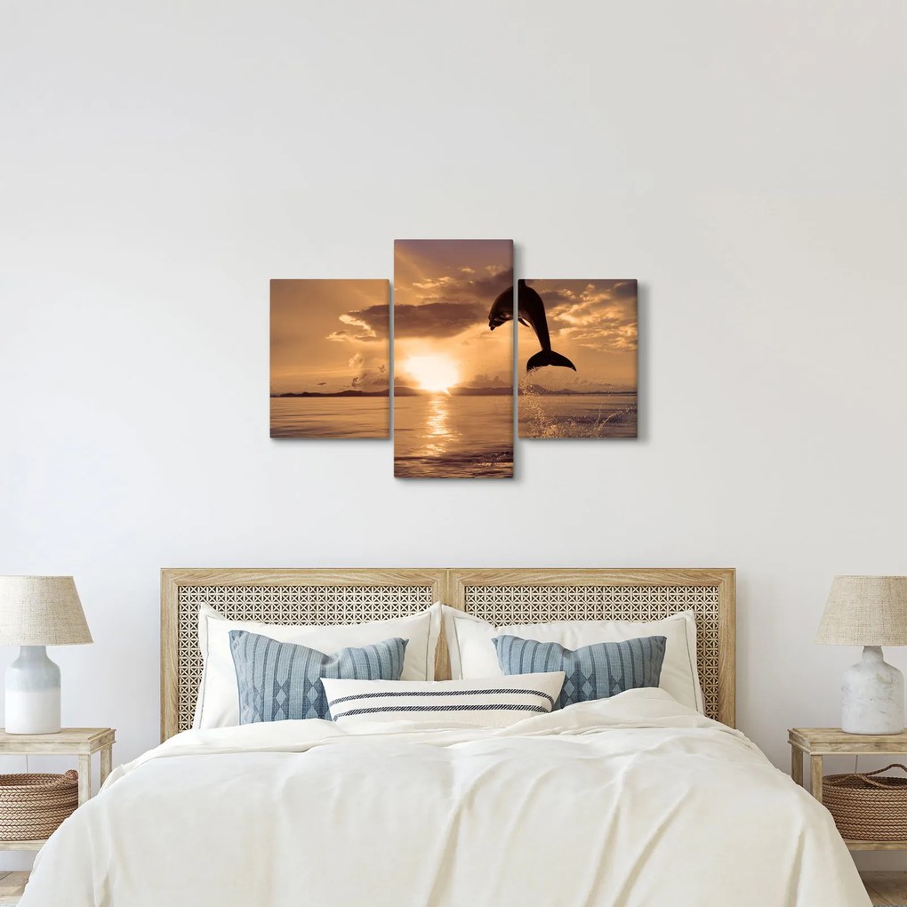 Kép - Delfin naplementében (90x60 cm)