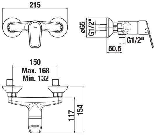 JIKA H3312E70044001 - TALAS zuhanycsaptelep, fényes króm kivitel