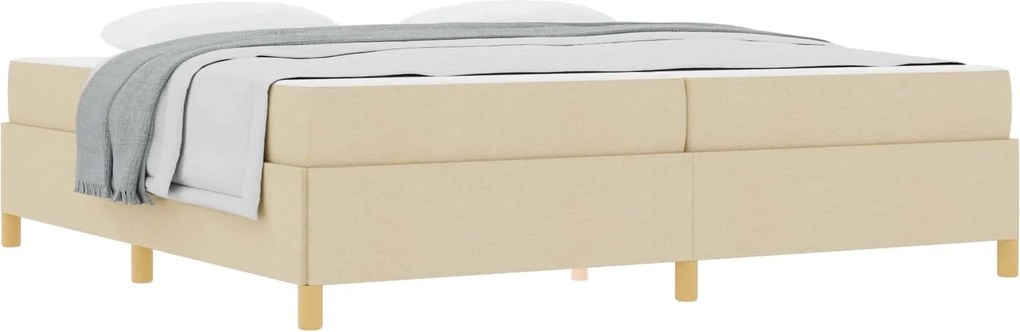 vidaXL Ágykeret matracmal Krém 200 x 200 cm szövet