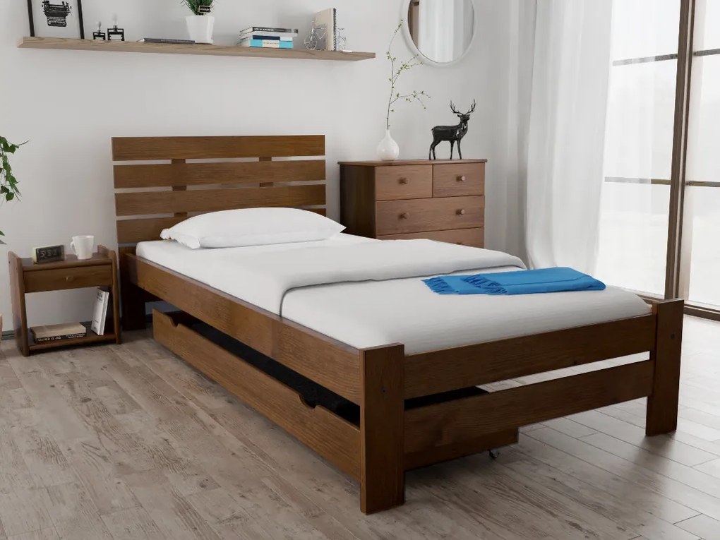 PARIS magasított ágy 80x200 cm, tölgyfa Matrac: Coco Maxi 20 cm matrac