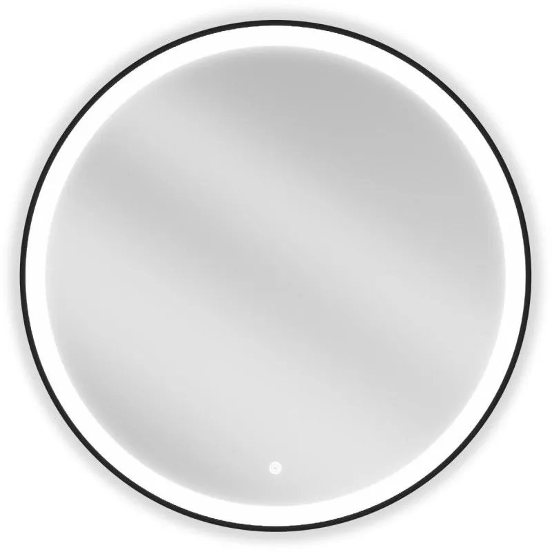 Mexen Esso világító fürdőszobai tükör, kerek 80 cm, LED 6000K, páramentes, fekete keret - 9825-080-080-611-70