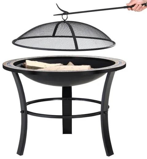 monzana® Fuego tűzrakóhely Ø76 cm - mozaik