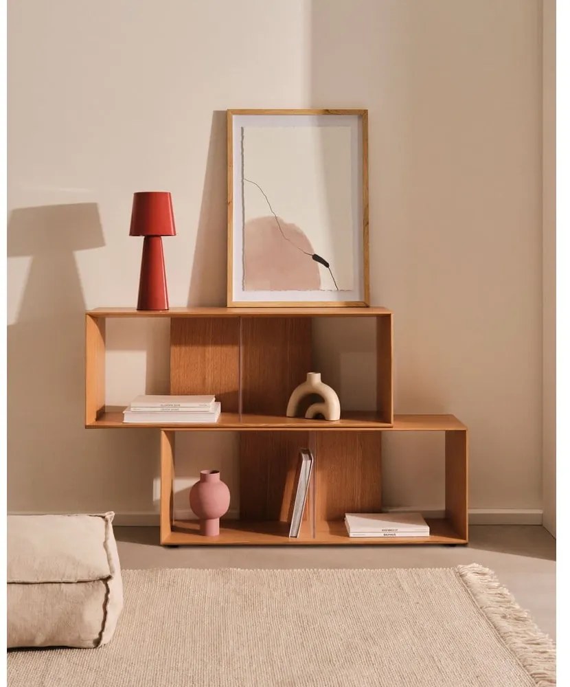 Natúr színű moduláris polcrendszer tölgyfa dekorral 101x38 cm Litto – Kave Home