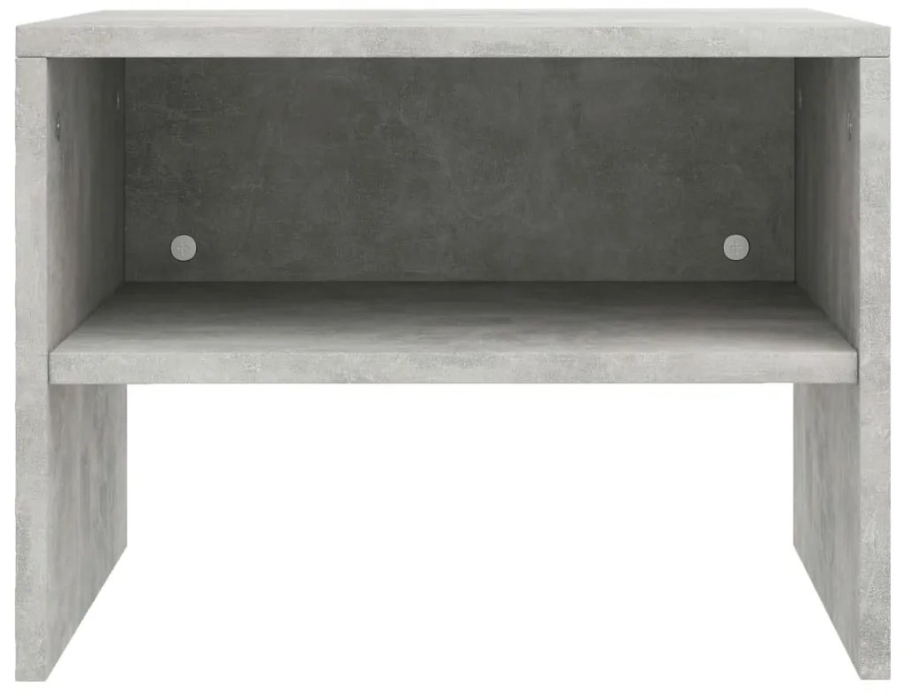 2 db betonszürke szerelt fa éjjeliszekrény 40 x 30 x 30 cm