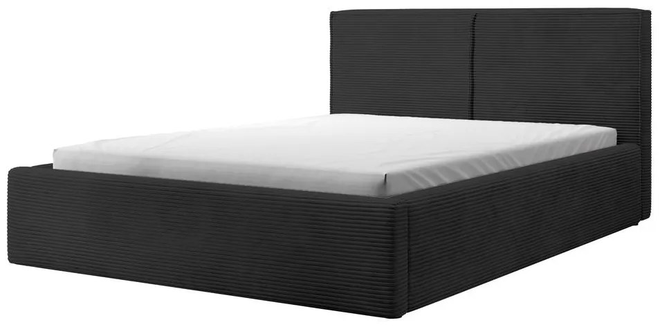 Franciaágy 140 cm Fatime (ágyráccsal) (tárolóhellyel) (fekete + fekete). 1099179