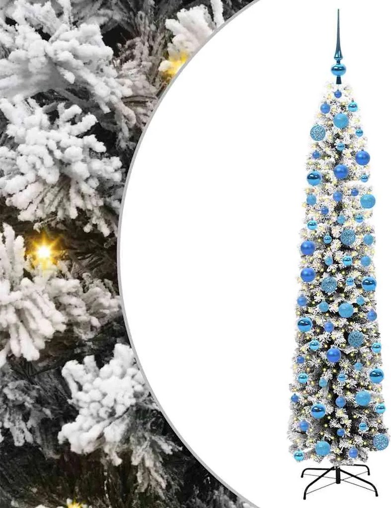 vidaXL Mű karácsonyfa 300 LED-del Zöld 180 cm PVC, acél és műanyag
