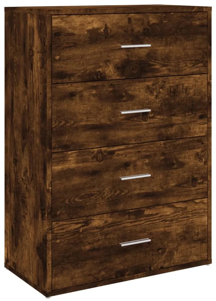 vidaXL 2 db füstös tölgy színű szerelt fa tálalószekrény 60x31x84 cm