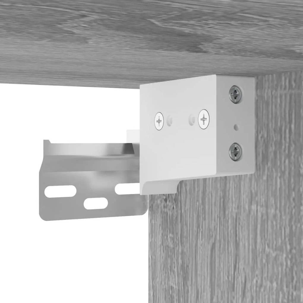 szürke sonoma színű szerelt fa és fém TV-szekrény 100x31x39,5cm