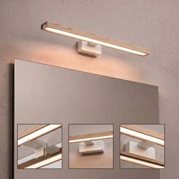 Brilagi - LED fürdőszobai tükörvilágítás 3 az 1-ben WOODY MIRROR LED/12W/230V IP44 fehér/tölgy