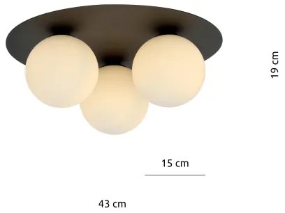 Mennyezeti lámpa SOLAR 3xE14/10W/230V fekete/fehér