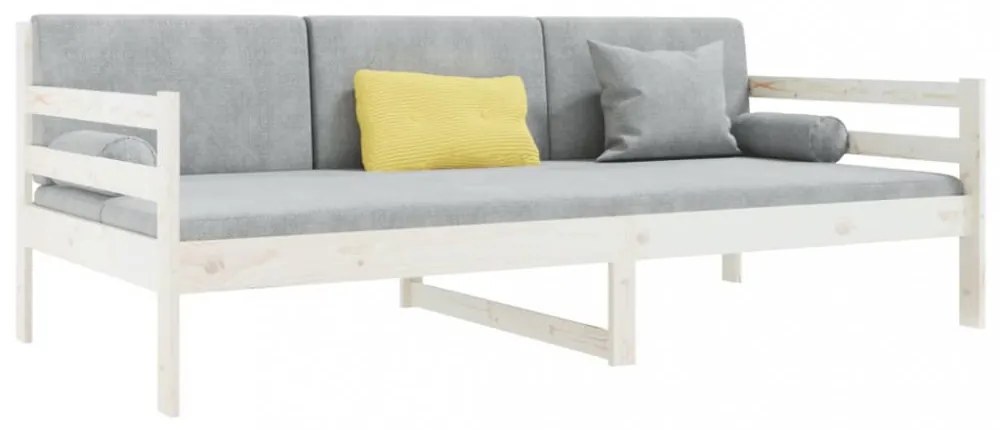 fehér tömör fenyőfa kanapéágy matrac nélkül 90 x 190 cm