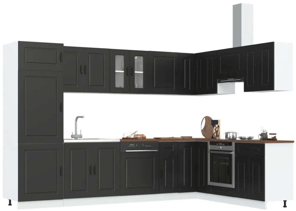 Konyhaszekrény Kalmar 2 pcs Fekete 80 x 46 x 81.5 cm Faanyag