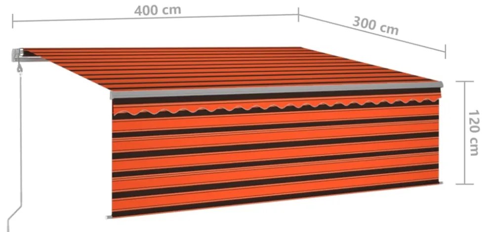 automata redőnyös, LED-es, szélérzékelős napellenző 4x3 m