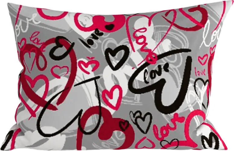 Polipamut párnahuzat STREET LOVE POLY 50x70 cm, szürke
