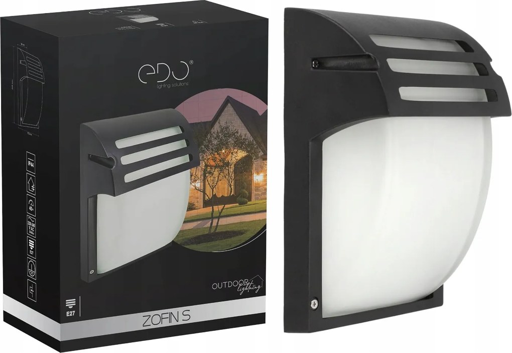 Kültéri Homlokzati Kerti Fali Lámpa 1xE27 IP44 Edo